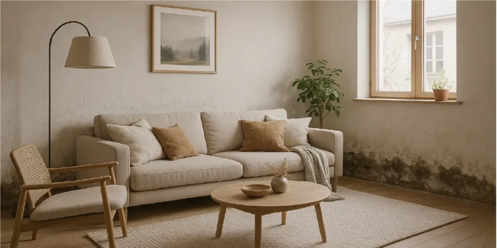 Inyecciones y barreras físicas contra capilaridad: muro con salitre y desconchados