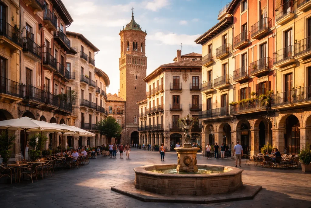 Humedades en Teruel - Plaza histórica de Teruel al amanecer - Hero