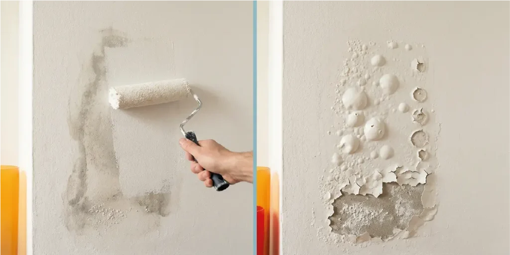 Error habitual al tratar humedades en las paredes: aplicar pintura sobre la mancha sin eliminar la causa del problema